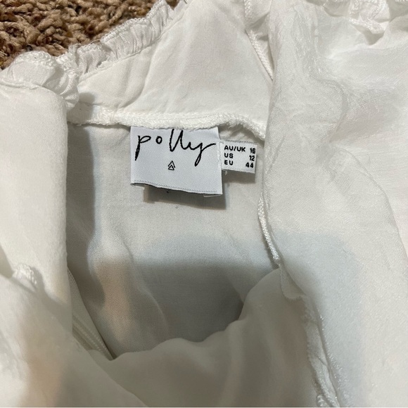 Polly white tiered lined dress tag says size 12 but I am guessing girls EUC - Picture 6 of 8